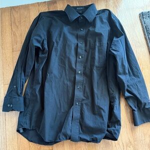 Men's Regis 16.5”  (32-33) Long Sleeve, Button Up,Pocket,  Men's Black Shirt